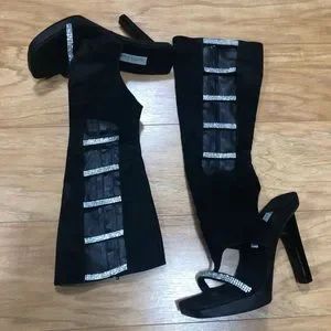 Santini Mavardi Shoes Santini Mavardi Black Suede High Heel